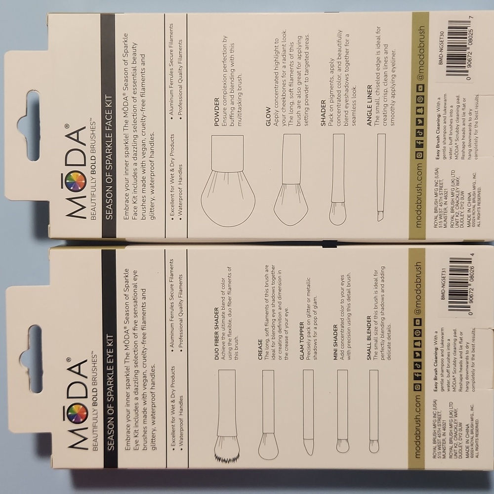 NIB Moda Eye Brush Set Only In Red - Picture 2 of 2